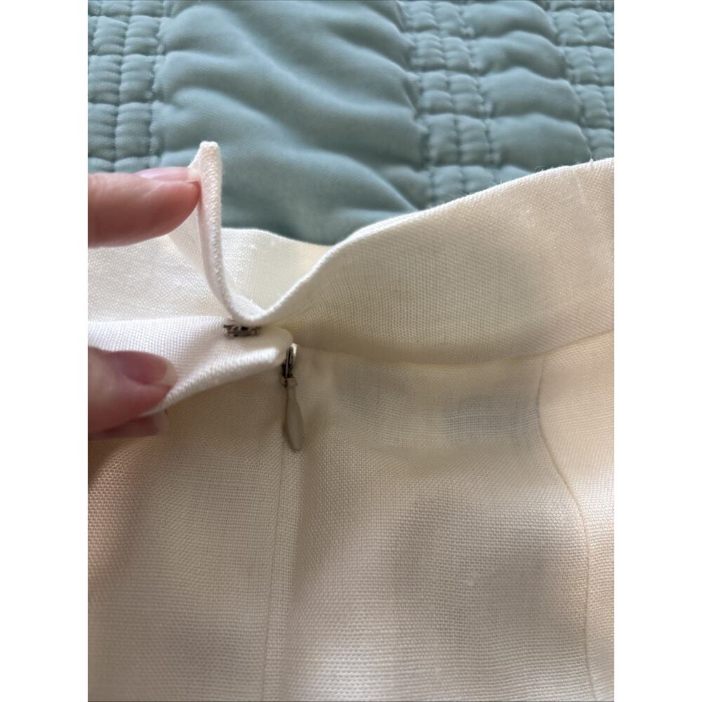Talbots 10P Cream Vintage Pleated Skirt Tea Length EUC Businesswoman, Formal - Picture 4 of 15